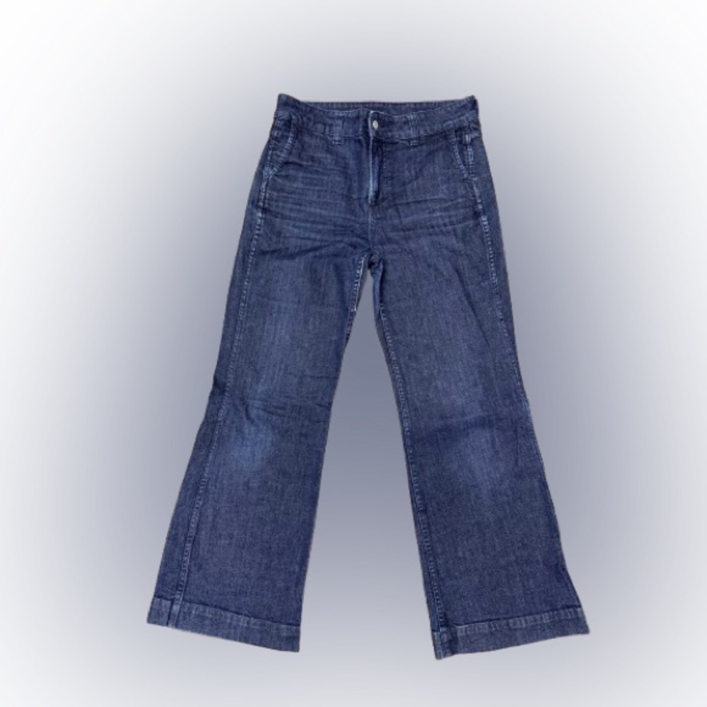 J.Crew Jeans Women’s 29 Dark Wash Trouser Jeans Mid Rise Straight Wide Leg